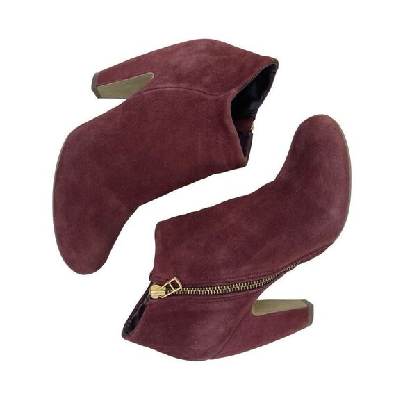 Steve Madden Womens Suede Leather Side Zip Panelope Booties Wine Size 9.5 - Picture 7 of 8
